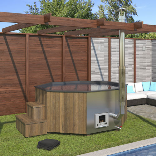 Spa hors-sol - Log Fire 240 - Catalina Spas - octogonal / huit places / en bois