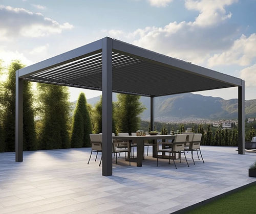 Pergola autoportée - EZ Cover™ - Catalina Spas - en aluminium / à lames brise soleil / motorisée