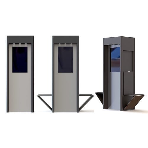 Totem publicitaire - AMD SALOMON DESIGN - avec panneau solaire / double face / en acier