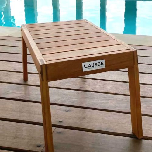 Table d'appoint contemporaine - Laubbe Design SL - bois / en teck / avec piètement en bois