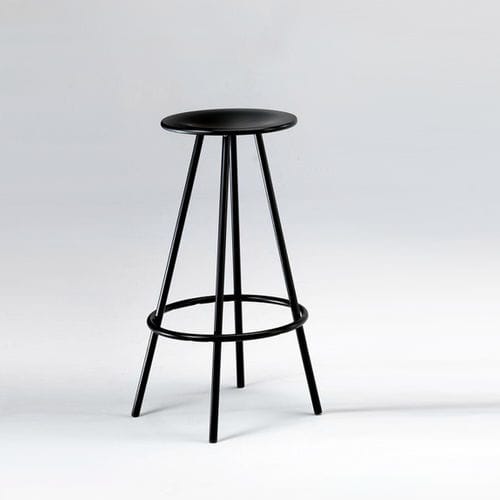 Tabouret contemporain - ICON M399 - Emme Italia srl - en hêtre / avec piètement en acier / rond