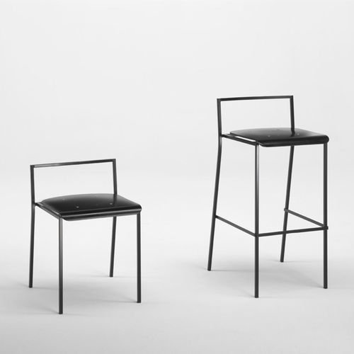 Tabouret contemporain - Q15S - Emme Italia srl - en hêtre / avec piètement en acier / empilable