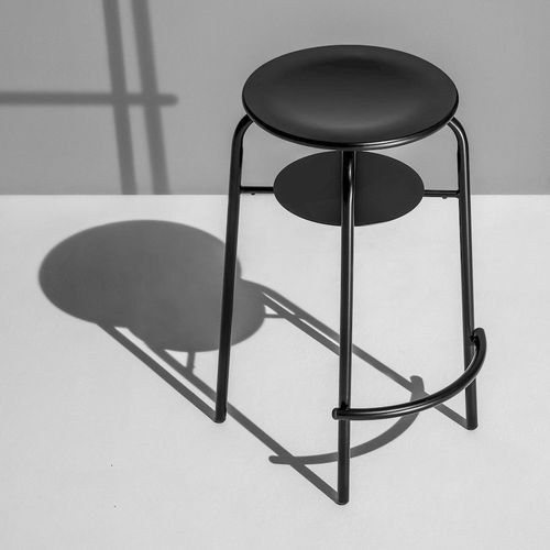 Tabouret contemporain - ICON ACADEMIA - Emme Italia srl - en bois / avec piètement en métal / rond