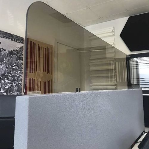 Panneau d'absorption acoustique sur bureau - SCRIVANIA - Oudimmo Acoustic Design - en polycarbonate / rectangulaire / aspect tissu