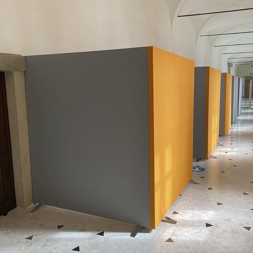 Panneau d'absorption acoustique pour séparateur d'espace - AKUPAN® SCREEN - Oudimmo Acoustic Design - en polyuréthane / en tissu / en fibre de polyester