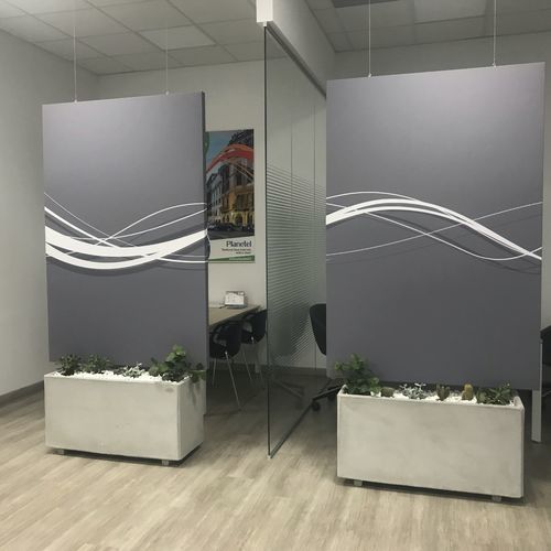 Panneau d'absorption acoustique pour mur - AKUPAN® SCREEN ART - Oudimmo Acoustic Design - pour cloison / pour plafond / autoportant