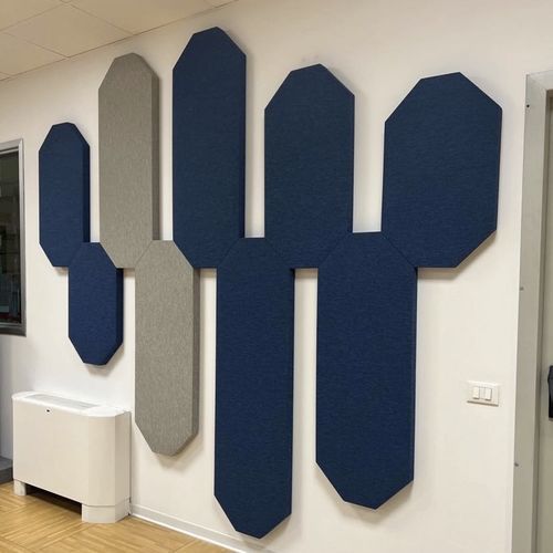 Panneau d'absorption acoustique pour mur - ADAMANT - Oudimmo Acoustic Design - pour cloison / géométrique / vert