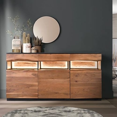 Buffet contemporain - 1666 - Giner y Colomer - en acacia / en bois massif / avec éclairage intégré