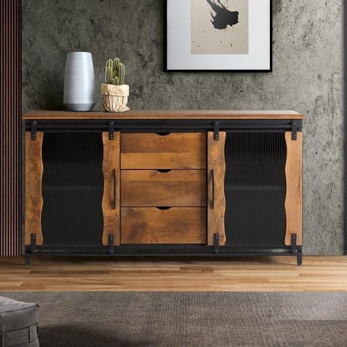 Buffet de style industriel - 1426 - Giner y Colomer - en métal / en bois / avec tiroirs