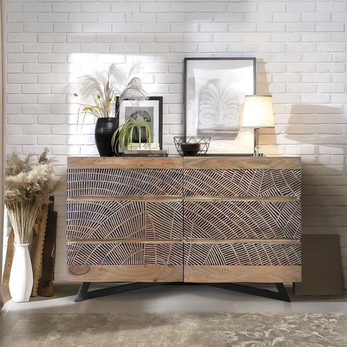 Buffet en métal - 1375 - Giner y Colomer - en acacia / en bois sculpté / avec tiroirs