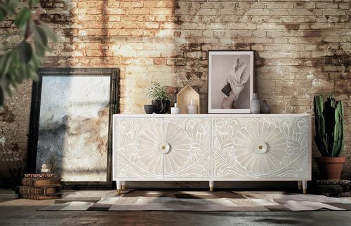 Buffet contemporain - 1083 - Giner y Colomer - en bois / en bois sculpté / avec tiroirs