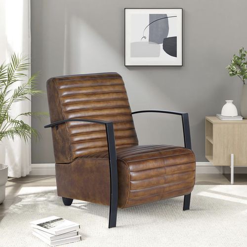Fauteuil contemporain - 1228 - Giner y Colomer - en cuir / en métal / marron