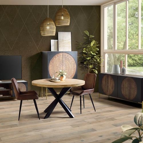 Chaise de style industriel - 6134 - Giner y Colomer - d'intérieur / en métal / en cuir