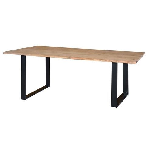 Table à manger contemporaine - 6739 - Giner y Colomer - en fer / en acacia / avec piètement en fer