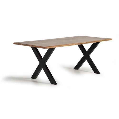 Table à manger contemporaine - 6083 - Giner y Colomer - en acacia / en bois massif / avec piètement en métal