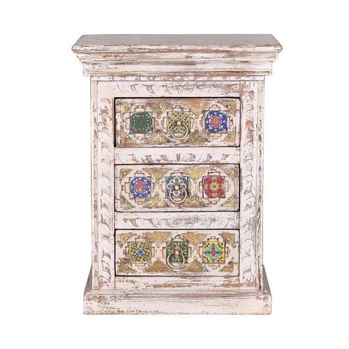 Table de chevet contemporaine - 6578 - Giner y Colomer - en bois massif / en bois de récupération / en bronze