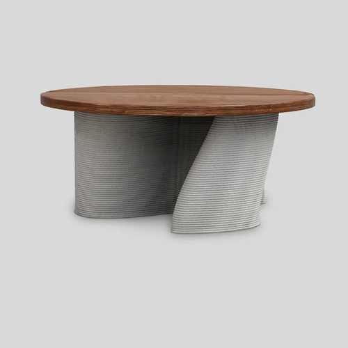 Table d'appoint design - TWIST - Sirolis - en bois massif / avec piètement en bois / ronde