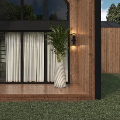 Jardinière en béton - FLUTE - Sirolis - courbée / par impression 3D / design