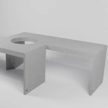 Table design - TREE - Sirolis - en béton / avec piètement en béton / rectangulaire