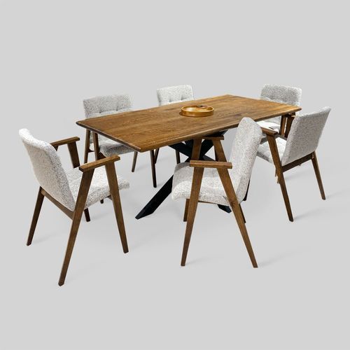Table à manger design minimaliste - FINN - Meubles des Carpates - en métal / en chêne naturel / avec piètement en métal