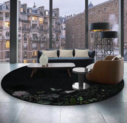 Tapis contemporain - PAPILLON - Studio Gazelles - à motif animalier / à fleurs / motif animal