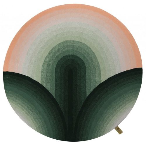 Tapis contemporain - tapis rond haut de gamme NELAMBO - inspiration du lotus sacré  - Studio Gazelles - géométrique / en laine / rond