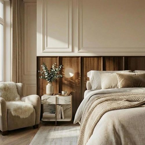 Tête de lit pour lit double - WALLWOOD DESIGN DROIT BORDS CREUX - Studio Gazelles - pour lit simple / contemporaine / en bois