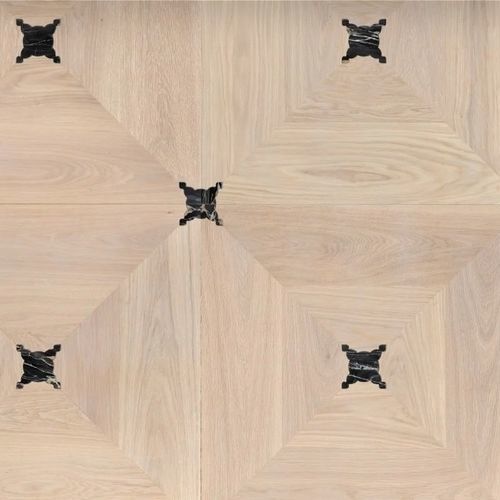 Parquet massif - GEOMETRIC - ALLWOOD - avec incrustations en bois / finition vernis / à coller
