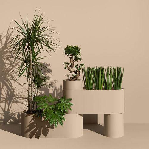 Jardinière en métal - PLANT HERE - MIZETTO AB - ovale / modulable / avec gabion