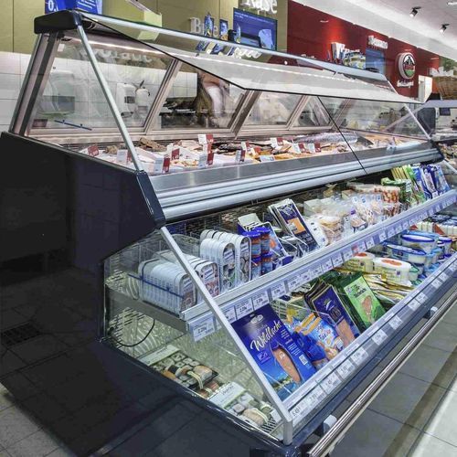 Vitrine réfrigérée comptoir - CROSSOVER SYNCRO - Eurocryor - pour poissonnerie / en métal / avec porte