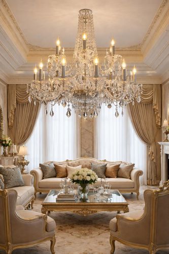 Lustre contemporain - 164 - CRISTALUX LIGHTING DESIGN - en acier inoxydable / en cristal / professionnel