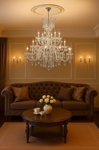 Lustre de style baroque - 77 series - CRISTALUX LIGHTING DESIGN - en acier inoxydable / en cristal / professionnel