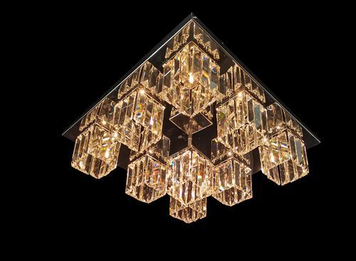 Lustre contemporain - 555 - CRISTALUX LIGHTING DESIGN - en acier inoxydable / en cristal / 9 ampoules