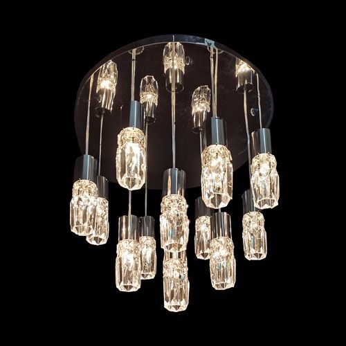 Lustre moderne - 1750 SERIES - CRISTALUX LIGHTING DESIGN - en acier inoxydable / en cristal / 7 ampoules