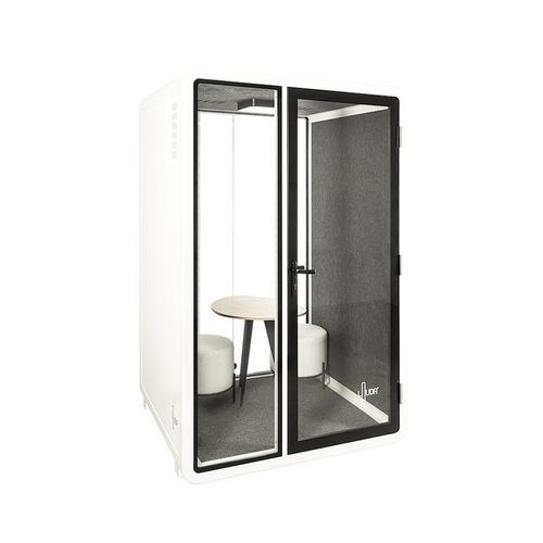 Bureau POD acoustique - LOUDR TWO - Loudr - avec éclairage intégré / pour 2 personnes / avec porte vitrée
