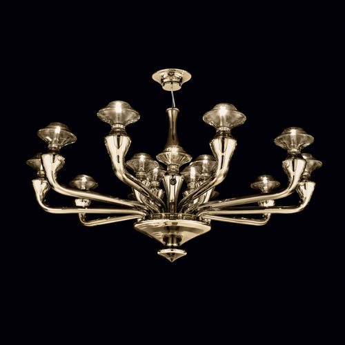 Lustre moderne - SILVER NIGHT - BEBY ITALY SRL - en verre de Murano / en métal / en soie
