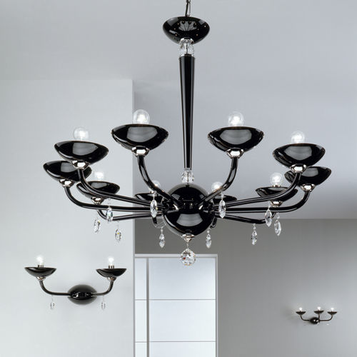 Lustre design original - BLACK TUBE - BEBY ITALY SRL - en verre de Murano / en métal / candélabre