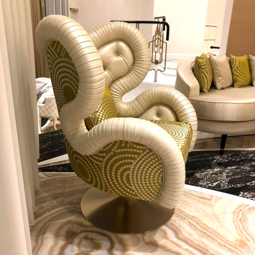 Fauteuil contemporain - ORCHID - BEBY ITALY SRL - en soie / en cuir / à oreilles