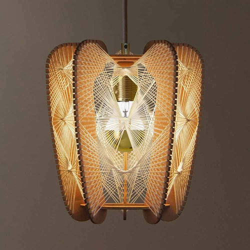 Suspension - ARIOCA TRIPLE TWIST  - LAFABLIGHT - en coton / en chêne / en bois