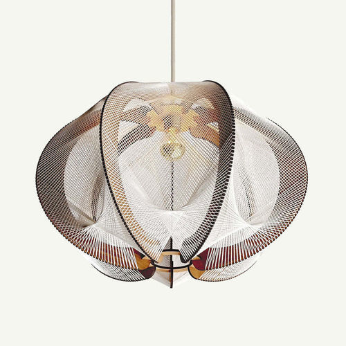 Suspension - ECHINO L TWIST CROISÉ - LAFABLIGHT - en coton / en chêne / en bois