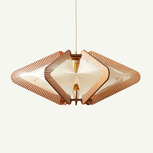 Suspension - ASTRELI - LAFABLIGHT - en coton / en chêne / en bois