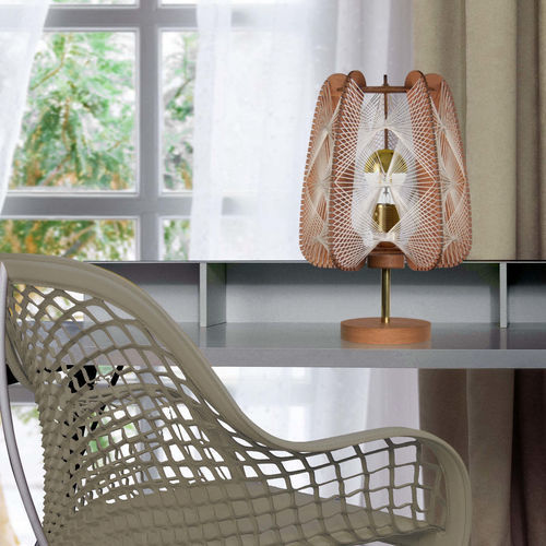 Lampe sur pied - ARIOCA TRIPLE TWIST  - LAFABLIGHT - en coton / en chêne / en bois