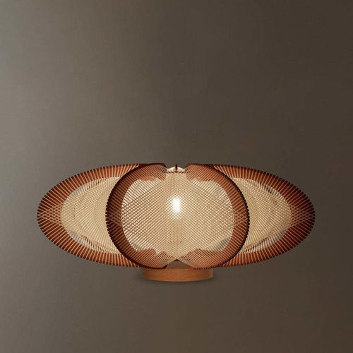 Lampe de table - ETIOLA CROISÉ - LAFABLIGHT - en coton / en chêne / en bois