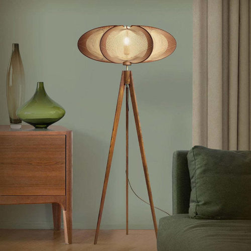 Lampe trépied - ETIOLA CROISÉ - LAFABLIGHT - sur pied / en métal / en bois
