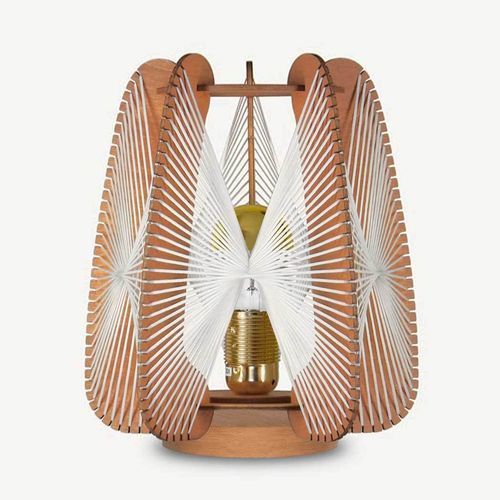 Lampe de table - ARIOCA TWIST  - LAFABLIGHT - en chêne / en coton / en bois