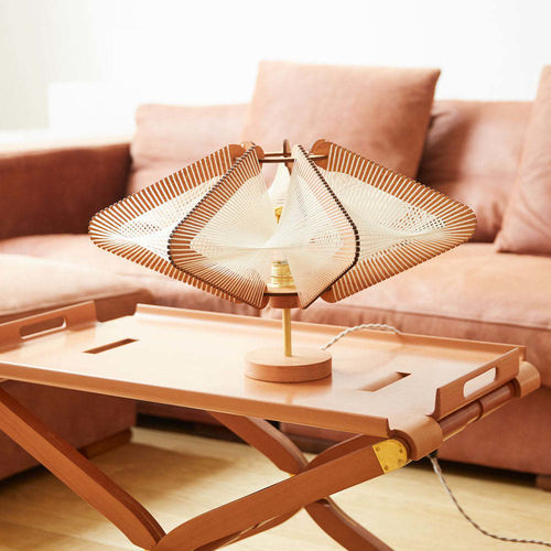 Lampe sur pied - ASTRELI - LAFABLIGHT - de table / en chêne / en coton