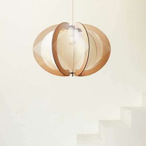 Suspension - ECHINO L CROISÉ - LAFABLIGHT - en coton / en chêne / en bois