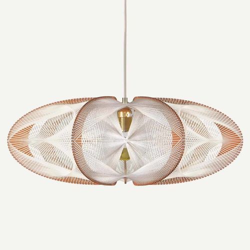 Suspension - ETIOLA TRIPLE TWIST - LAFABLIGHT - en coton / en chêne / en bois