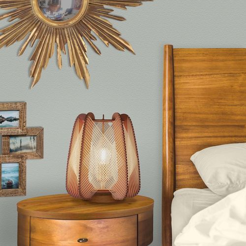 Lampe de table - ARIOCA CROISÉ - LAFABLIGHT - de bureau / en chêne / en coton