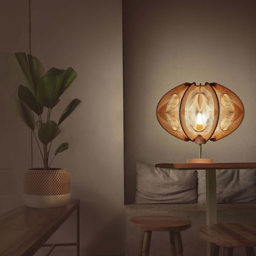 Lampe sur pied - ECHINO TRIPLE TWIST  - LAFABLIGHT - de table / en chêne / en coton